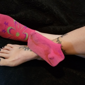 Worn Pink Socks