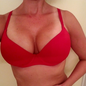 Worn Red Bra