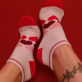 Worn Heart Ankle Socks