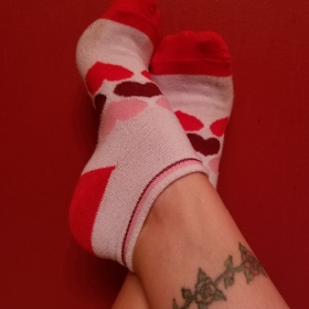 Worn Heart Ankle Socks